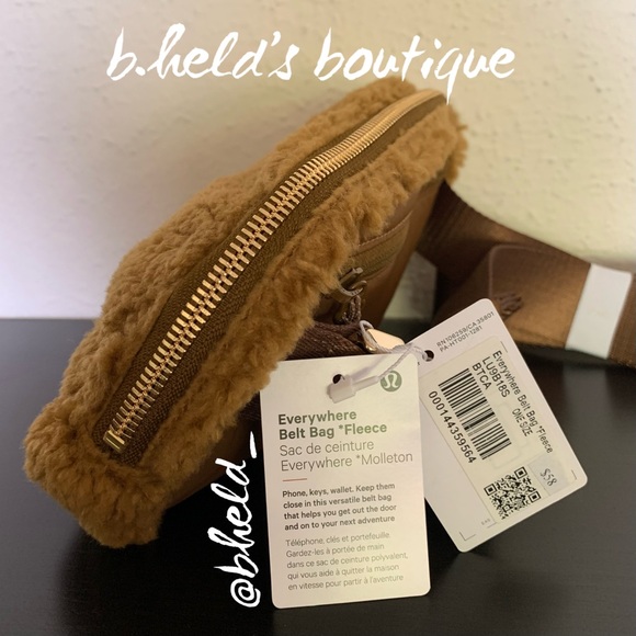 lululemon Everywhere Belt Bag *Fleece in Burnt Caramel Gold Zipper Brand New NWT - Picture 2 of 16